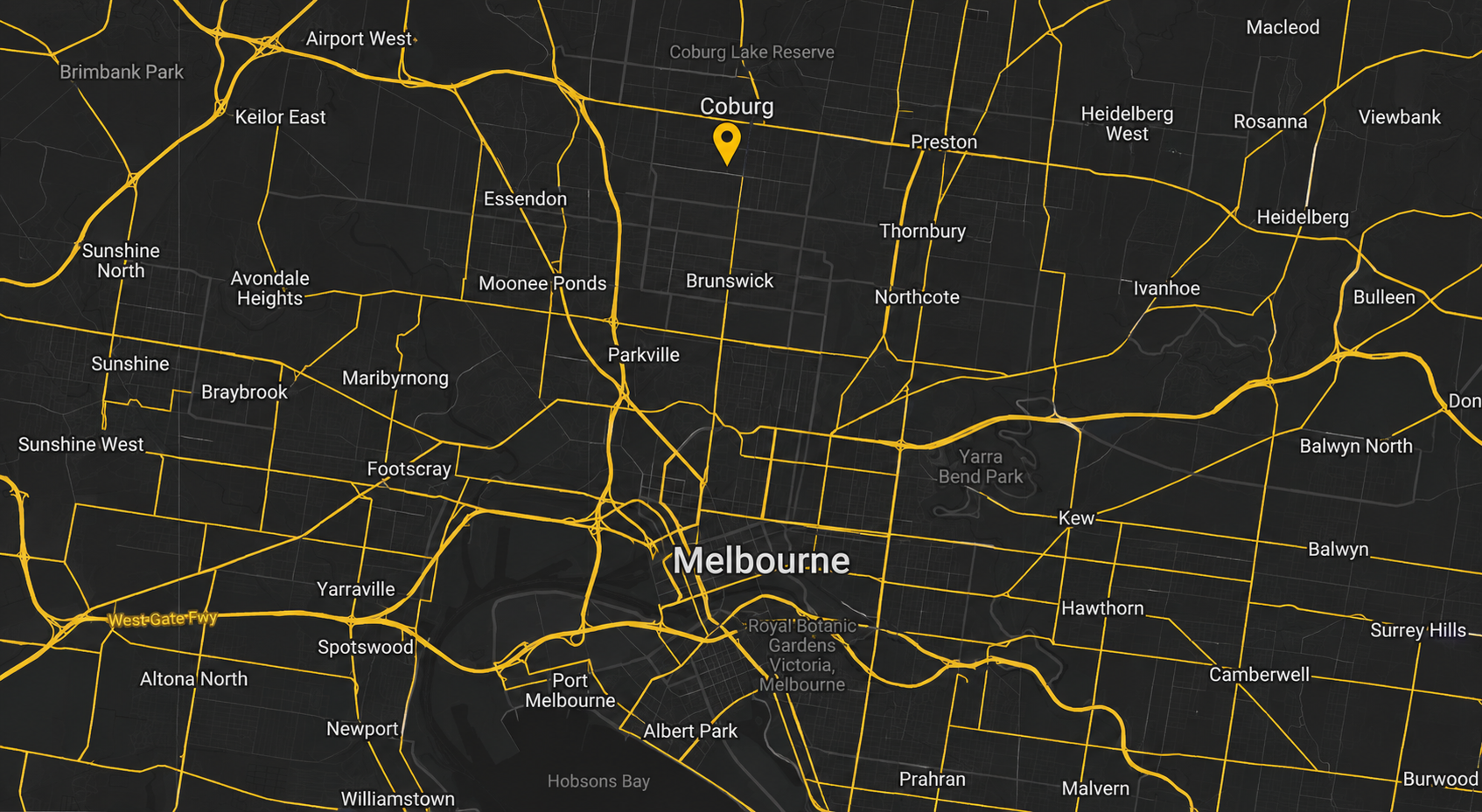 Map showing Electronic Garage in Coburg